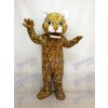 Costume de mascotte léopard bondissant avec un nez brun