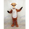 Costume de mascotte adulte rouge tigre à rayures marron Animal