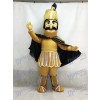 Costume de mascotte de guerrier de Troie de casque d'or féroce