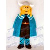 New Thor le costume de mascotte viking géant avec cape bleue