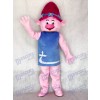 Costume de mascotte de pavot rose de fille de trolls Costume de mascotte de fille de dessin animé