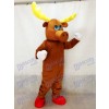 Costume de mascotte d'orignal mâle mignon brun