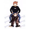 Piggyback Monkey Carry Me Ride Costume de mascotte de singe marron