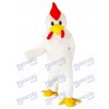Costume de mascotte de poulet blanc coq Animal de bande dessinée