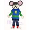 Chuck E. Cheese Mascotte Costume Souris avec Rayé Chemise