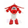 rouge Avion Jett Super Ailes Avion Mascotte Costume Dessin animé