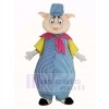 Cochon dans Bleu et blanc Bande Combinaison Mascotte Costume