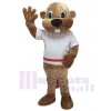 Costume de mascotte d'Alex le castor en chemise blanche Animal