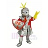 argent Chevalier avec rouge Manteau Mascotte Costume Gens