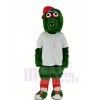 vert Monstre avec blanc T-shirt Mascotte Costume Dessin animé