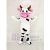 Mignonne Vache avec Rose Bouche Mascotte Costume Dessin animé