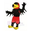 Noir Nuit faucon avec rouge Un pantalon Mascotte Costume