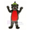 gris Dragon avec rouge Ventre Mascotte Costume Animal