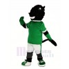 Noir Cheval dans vert Jersey Mascotte Costume Animal