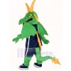 vert et Orange Dragon Mascotte Costume