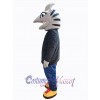 Requin en chemise noire Mascotte Costume Animal