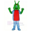 vert Extraterrestre dans Bleu Mascotte Costume Dessin animé
