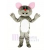 gris Souris avec rouge Nez Mascotte Costume Dessin animé