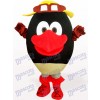 Costume de mascotte adulte en peluche poupée ronde noire