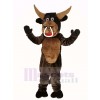 marron Muscle Taureau Mascotte Costume Animal