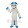 blanc Licorne Mascotte Costume Dessin animé