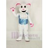 Pâques blanc lapin de Alice dans pays des merveilles Mascotte Costume Dessin animé