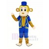 Pitre Singe dans Bleu Gilet Mascotte Costume Animal