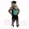 Gris Puissance Mustang avec Noir Chemise Costumes De Mascotte École