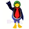 Mignonne canard avec rouge Attacher Mascotte Les costumes Animal