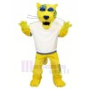 Jaune Jaguar avec blanc T-shirt Mascotte Les costumes