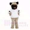Moche chien carlin avec une chemise blanche mascotte costumes dessin animé