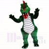 vert Dinosaure avec Violet Chemise Costumes De Mascotte Dessin animé