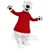 Polaire Ours avec rouge Chandail Mascotte Les costumes Adulte