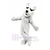 blanc Rauque Mascotte Les costumes Dessin animé