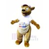 marron Kangourou avec blanc T-shirt Mascotte Les costumes