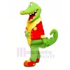Heureux Alligator dans rouge Mascotte Les costumes Pas cher