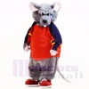 sport Rat avec rouge vêtements Costumes De Mascotte Dessin animé