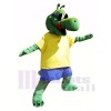 Cool Alligator avec Jaune T-shirt Mascotte Les costumes Animal