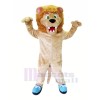 Féroce Lion avec Bleu Des chaussures Mascotte Les costumes Adulte