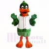 vert canard avec blanc Chemise Costumes De Mascotte Dessin animé