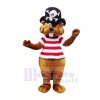 Pirate marron Castor Mascotte Costume Dessin animé