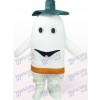 Dent en costume de mascotte de dessin animé blanc