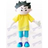 Costume de mascotte adulte de dessin animé garçon jaune vêtements