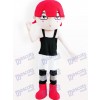 Costume de mascotte adulte de dessin animé aux cheveux rouge