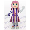 Costume de mascotte adulte pourpre fille cheveux Cartoon