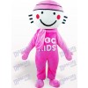 Costume de mascotte adulte de poupée ronde rose tête Cartoon