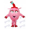 Déguisement de mascotte ronde de cochon rouge Animal