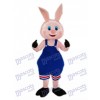 Pig Piglet Hog with Blue Overalls Mascot Costume