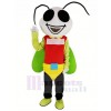 blanc Tête Luciole Mascotte Costume Insecte