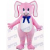 Lapin rose de Pâques avec le costume de mascotte animale d'oreilles florales